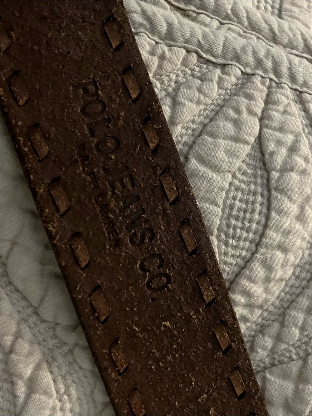 RALPH LAUREN Brown Leather Western Belt with Decorative Silver-Tone Buckle - Picture 3 of 5